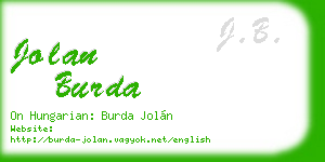 jolan burda business card